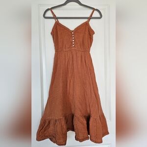 Aerie Button-Front Midi Sundress